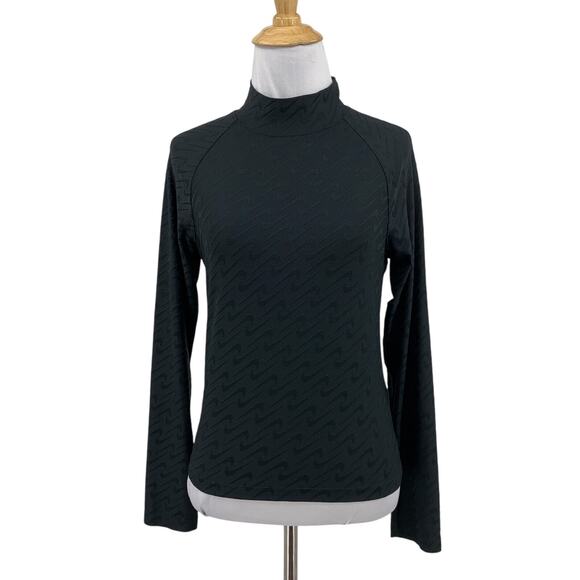 Nike Shirt Women S Small Black Icon Clash Mock Neck Long Sleeve Fitted Pullover - Picture 1 of 12